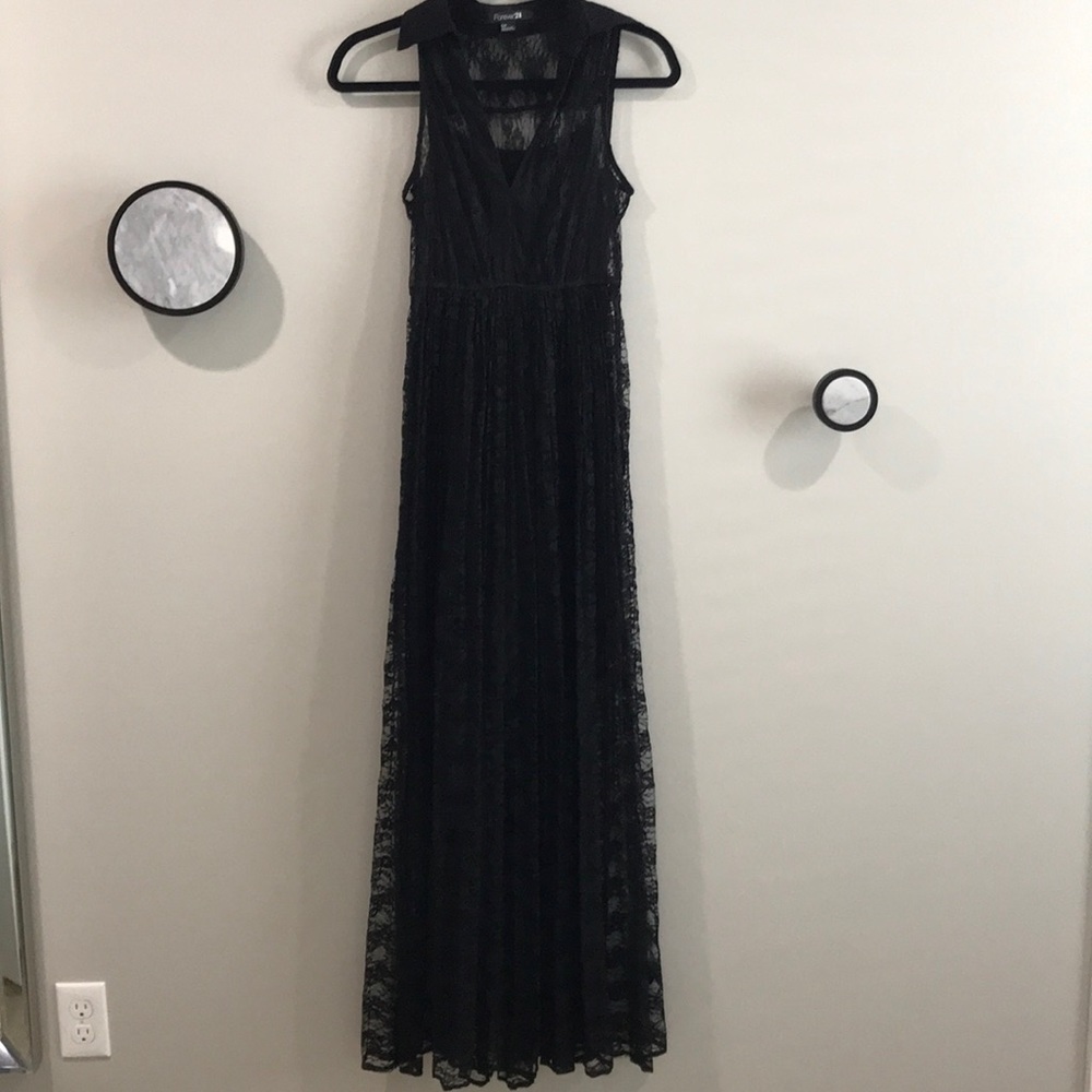 Black lace maxi dress